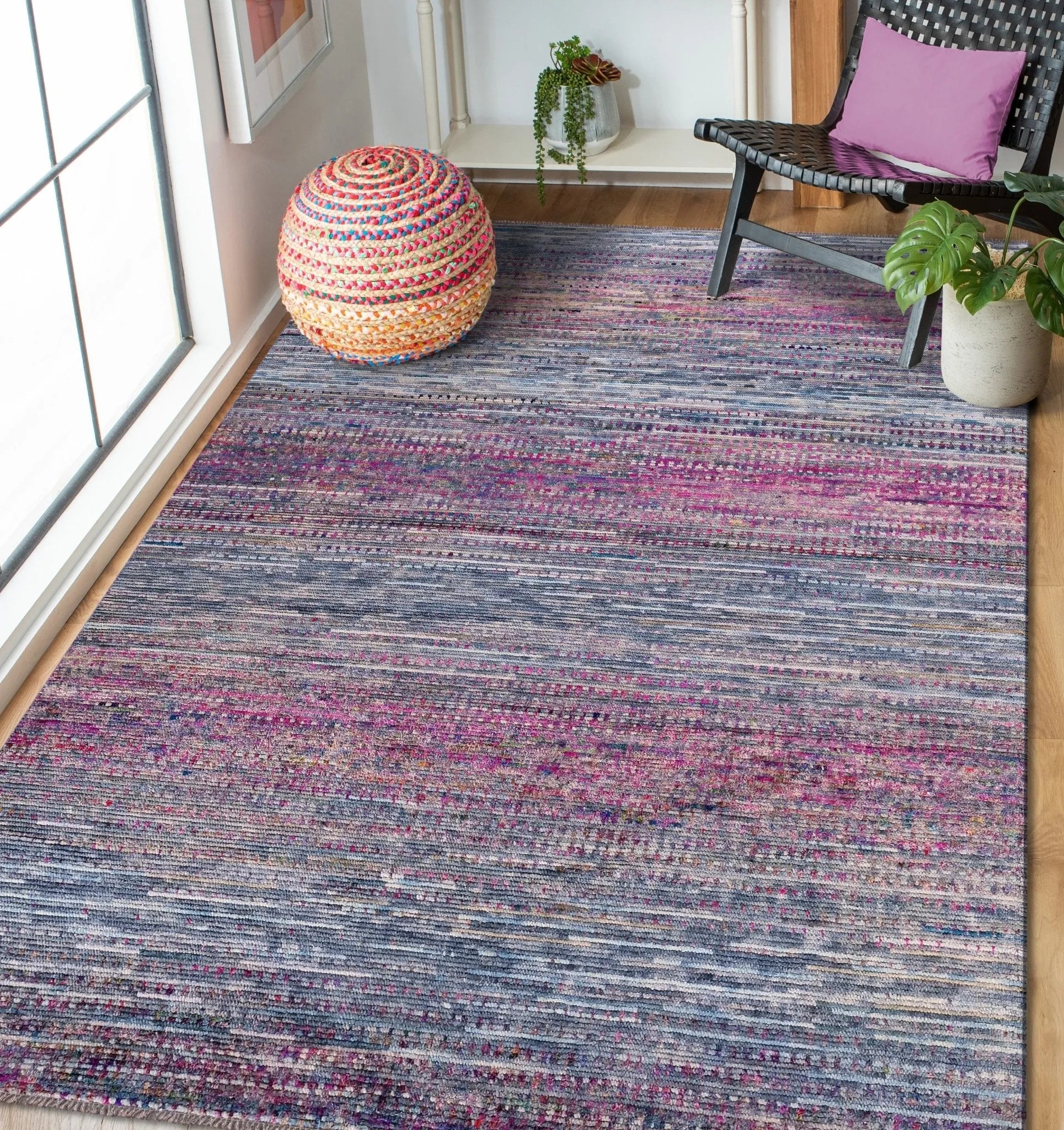 Durva Wool & Silk SC-52G Blue Rug - Baconco