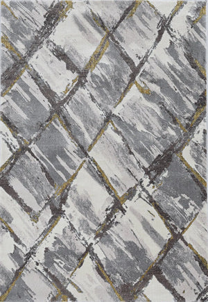 Elements 6550 Panes Ivory/Grey Rug - Baconco