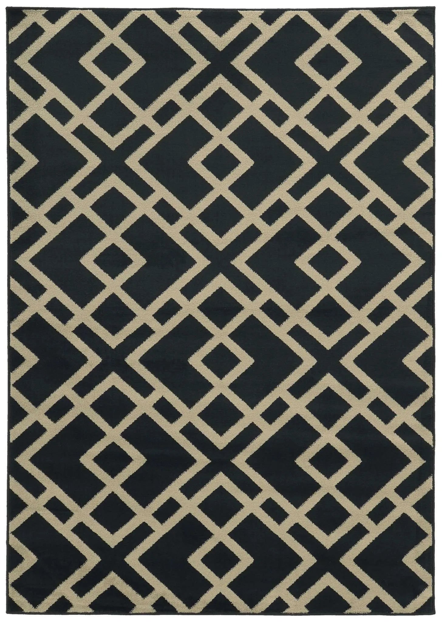 Ella 3685H Navy / Beige Rug - Baconco