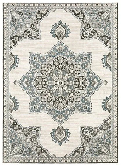 Ellington ELL01 Ivory/Blue Rug - Baconco