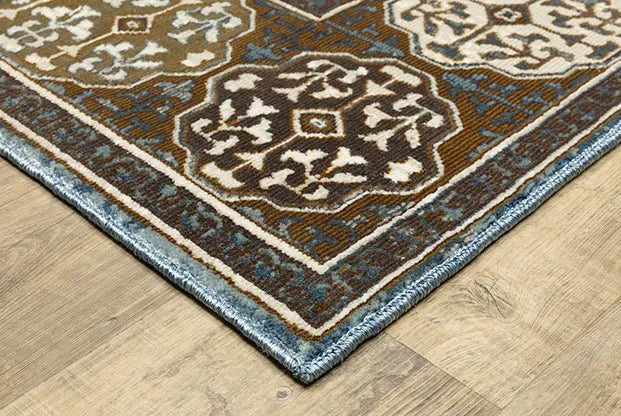 Ellington ELL06 Rust/Blue Rug - Baconco