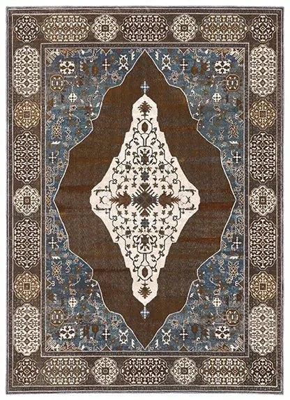 Ellington ELL06 Rust/Blue Rug - Baconco