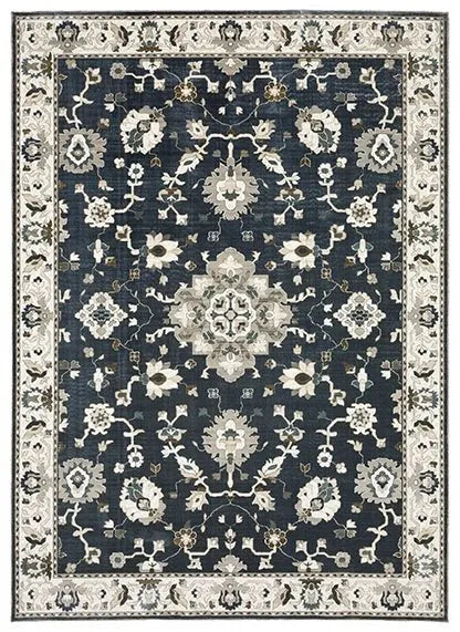 Ellington ELL08 Beige/Blue Rug - Baconco