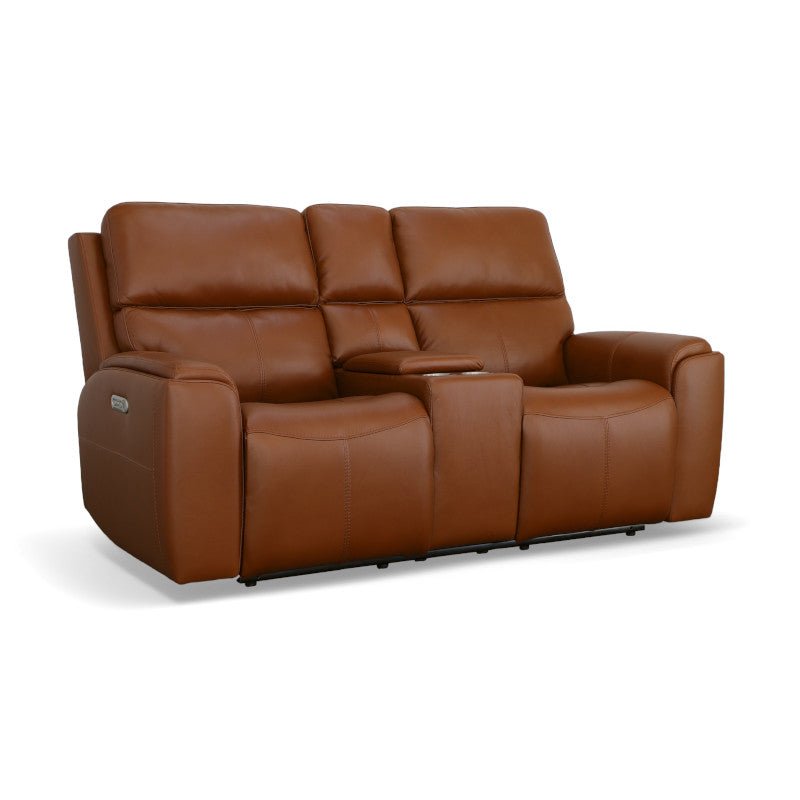 Ellis Power Reclining Loveseat with Console and Power Headrests - Baconco