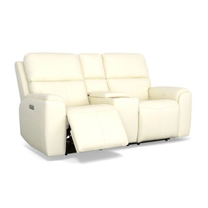 Ellis Power Reclining Loveseat with Console and Power Headrests - Baconco