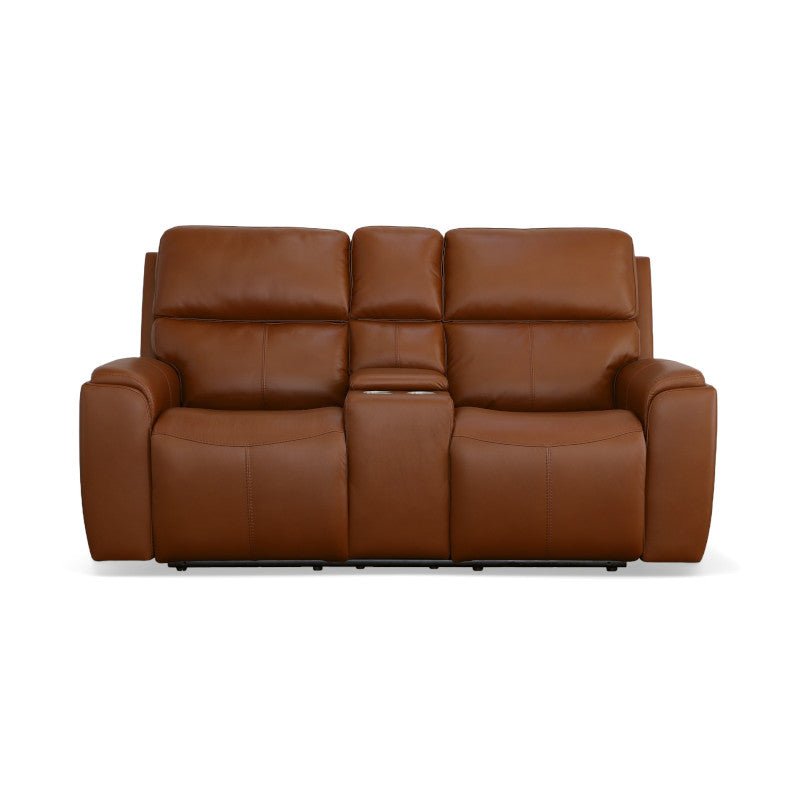 Ellis Power Reclining Loveseat with Console and Power Headrests - Baconco