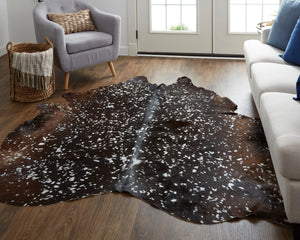 Ellyse ELLRAIND Silver/Brown Rug - Baconco