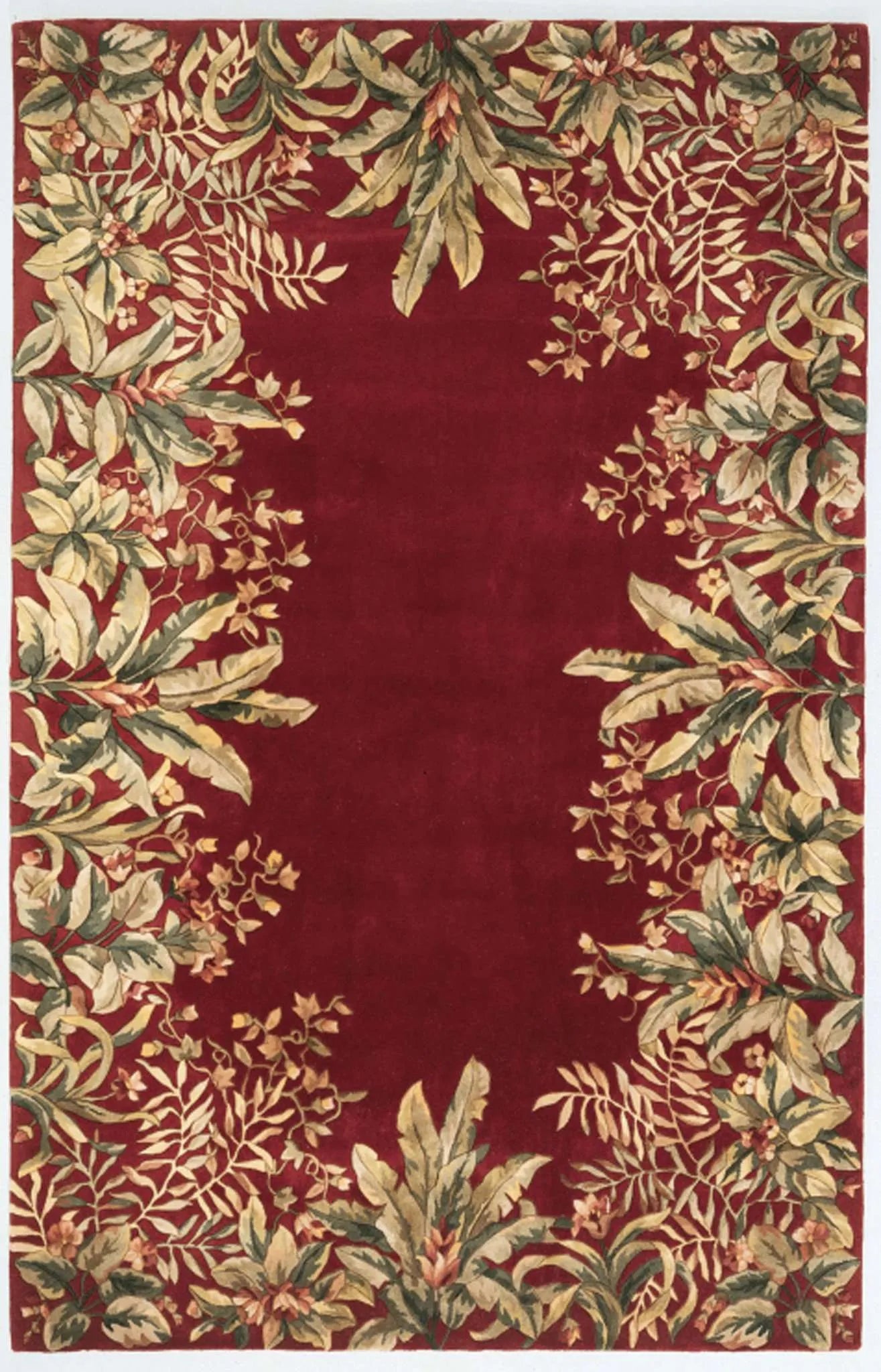 Emerald 9017 Tropical Border Ruby Rug - Baconco