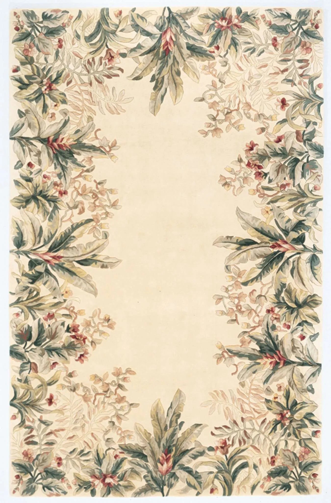 Emerald 9022 Tropical Border Ivory Rug - Baconco