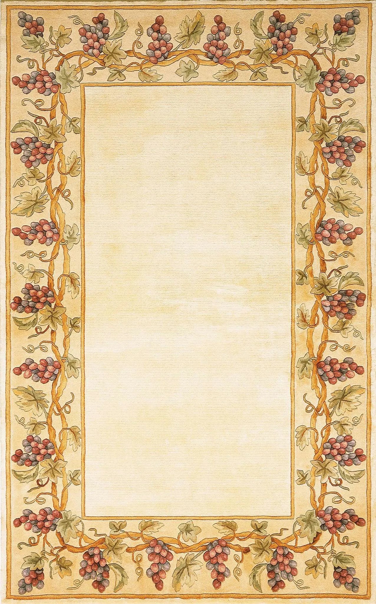 Emerald 9058 Grapes Border Ivory Rug - Baconco