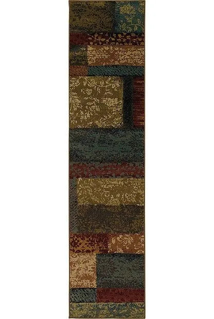 Emerson 2480C Brown/ Teal Rug - Baconco