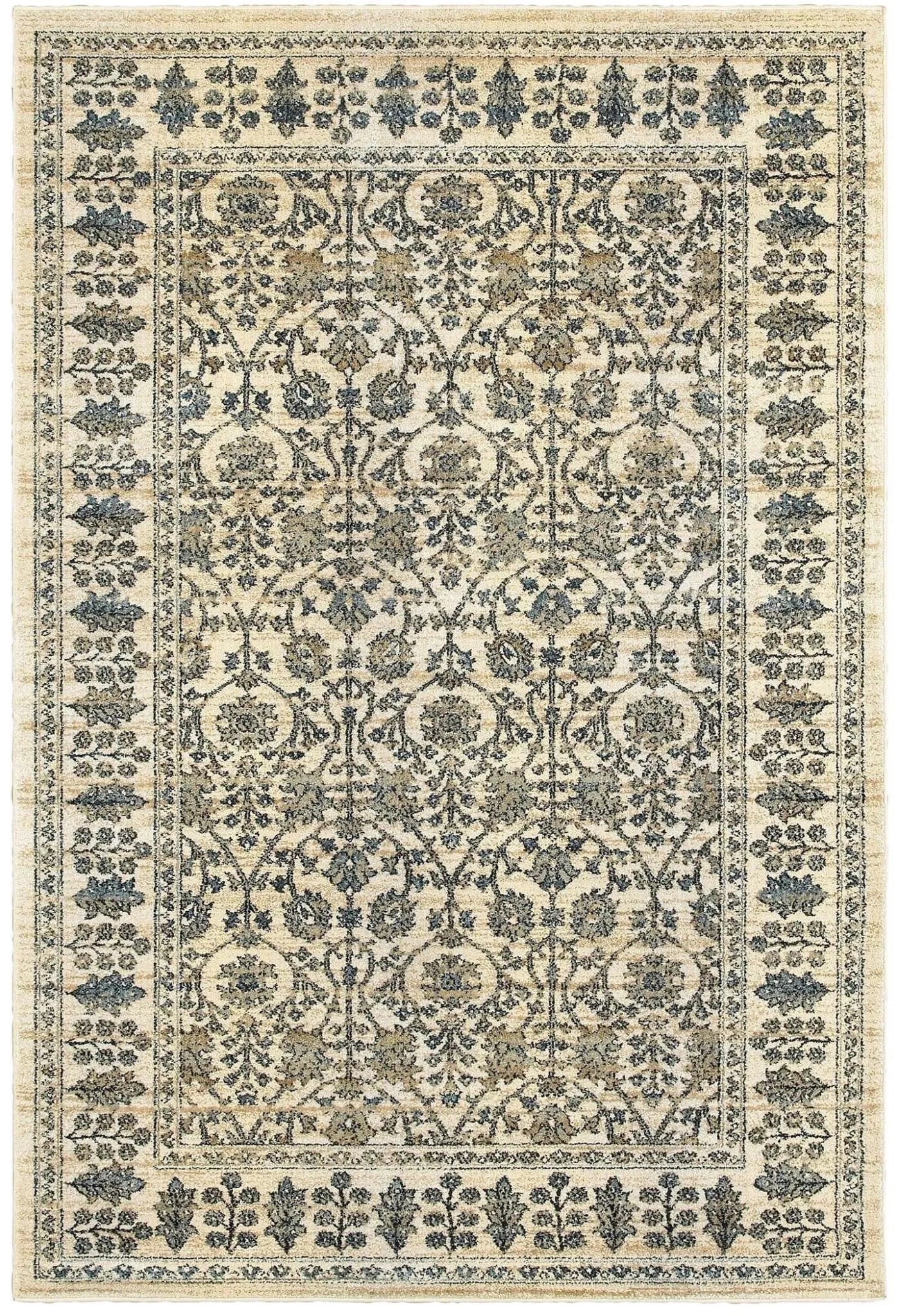 Empire 501u Ivory/ Blue Rug - Baconco