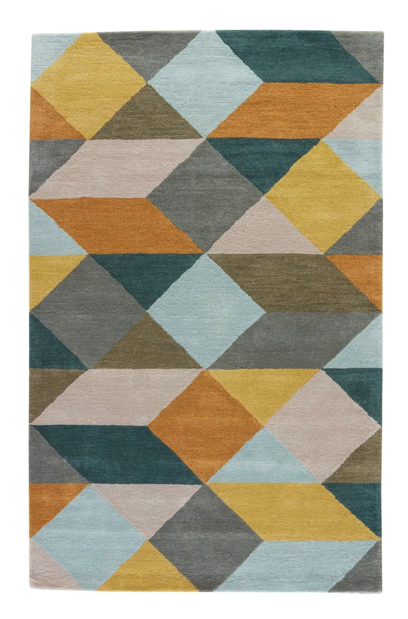 En Casa By Luli Sanchez Tufted LST16 Ojo Gold / Teal Rug - Baconco