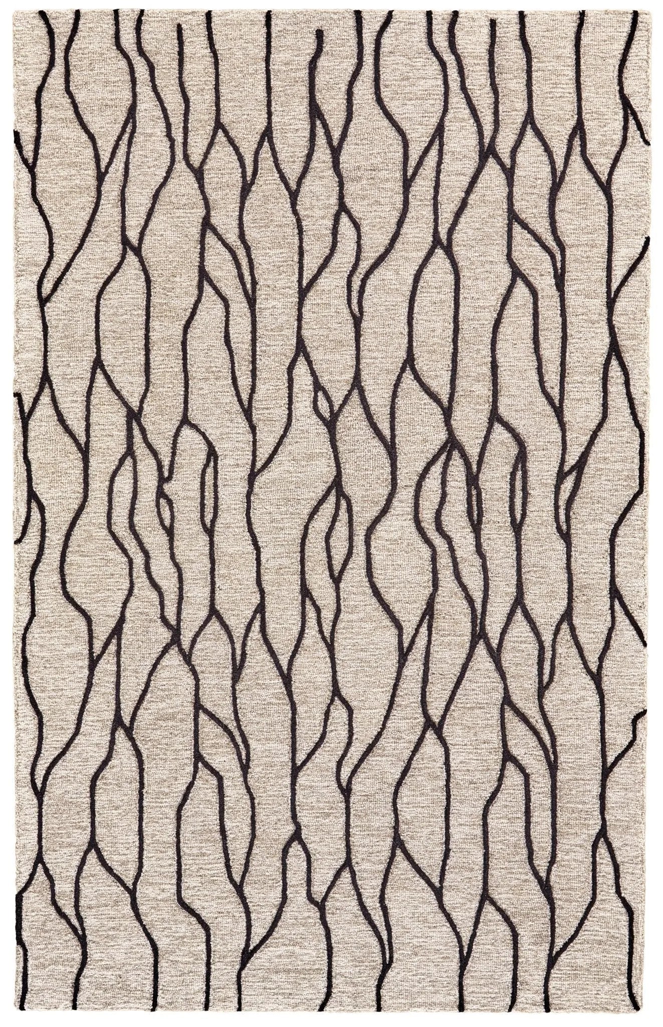 Enzo 8734F Taupe/Black Rug - Baconco