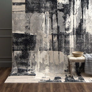 Epiphany 92210 90166 Brush Strokes Soot Rug - Baconco