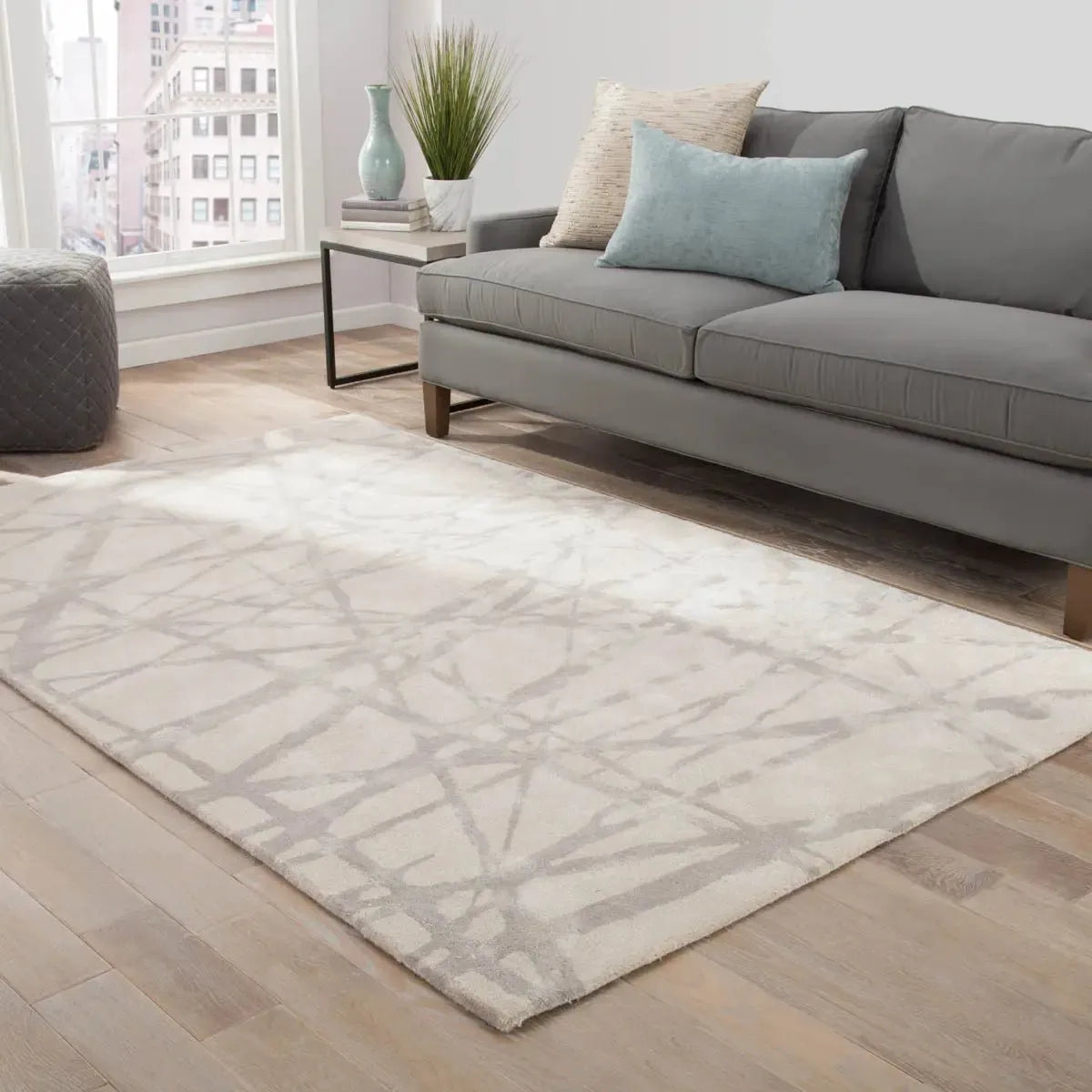 Etho by Nikki Chu ENK11 Avondale Parchment / Chateau Gray Rug - Baconco