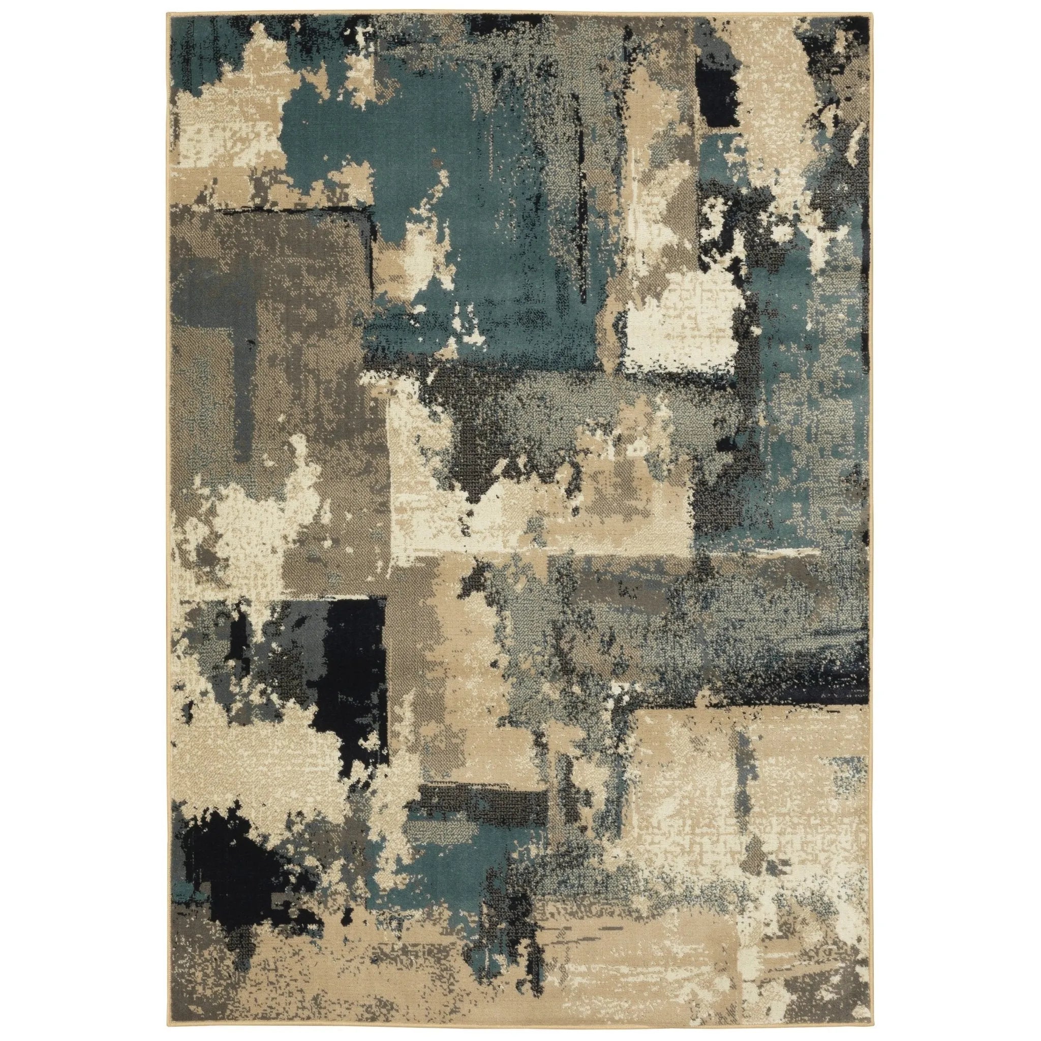 Evandale 9854A Beige/Blue Rug - Baconco