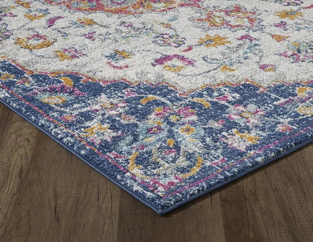 Evolution 5101 Ivory/Navy Farrah Rug - Baconco