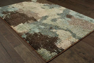 Evolution 8011B Blue/ Brown Rug - Baconco