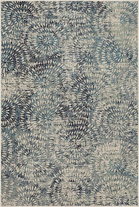 Expressions Imprinted Blooms Aqua by Scott Living 91671 60110 Rug - Baconco