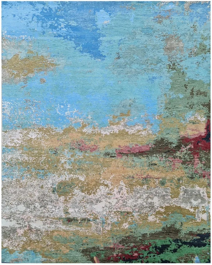 Faire 4072 Sea Blue/Gold Rug - Baconco