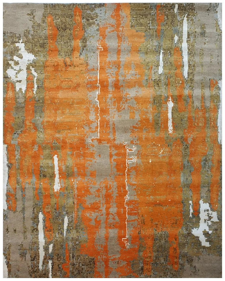 Faire 5018 Orange/Brown Rug - Baconco