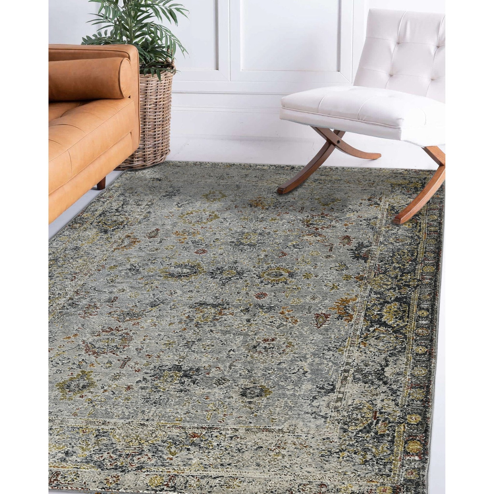 Fairmont FAI-1 Charcoal/Yellow Rug - Baconco