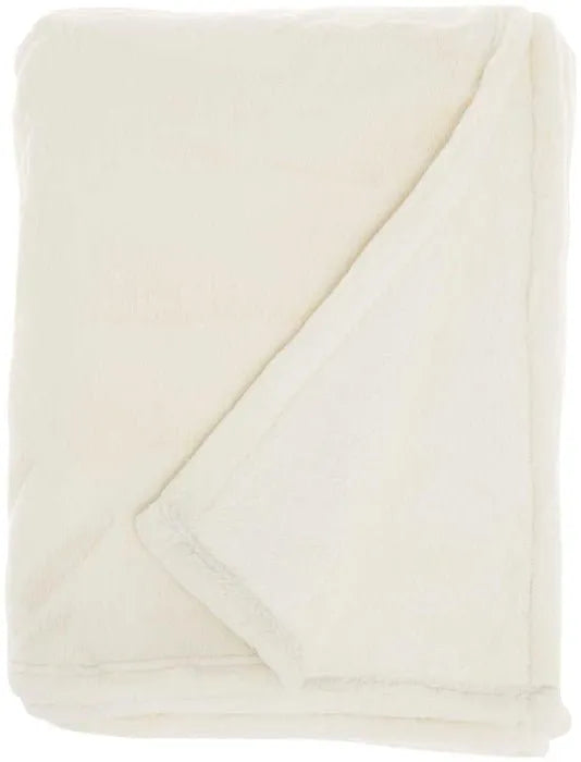 Faux Fur AP102 Ivory Throw Blanket - Baconco