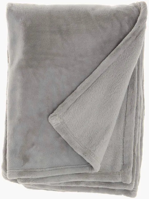 Faux Fur AP102 Light Grey Throw Blanket - Baconco