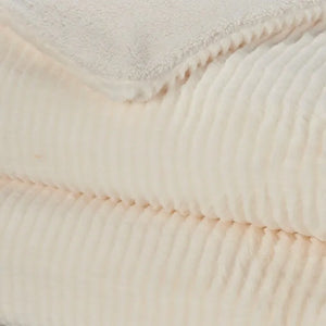 Faux Fur RD639 Ivory Throw Blanket - Baconco