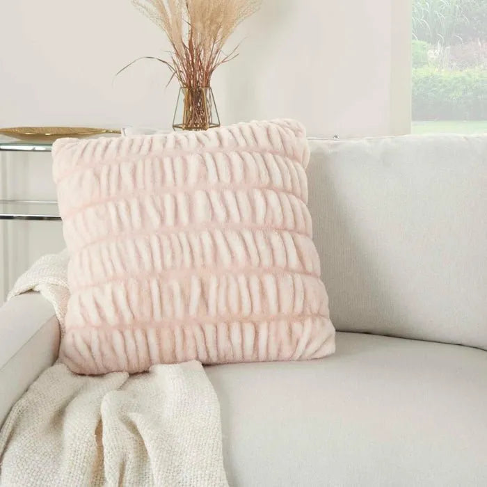 Faux Fur SN101 Blush Pillow - Baconco