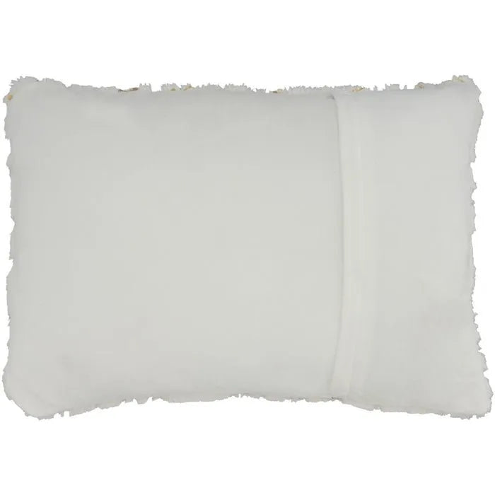 Faux Fur SN107 Ivory Gold Pillow - Baconco