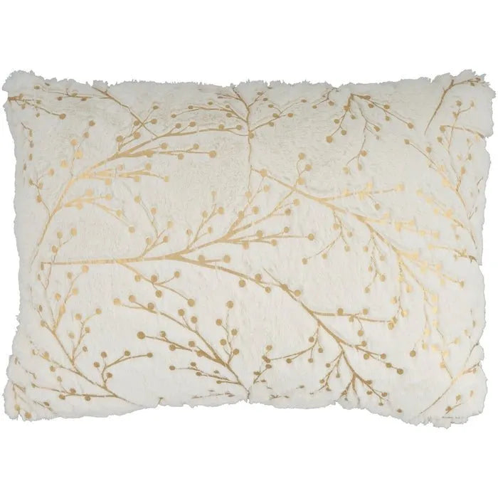 Faux Fur SN107 Ivory Gold Pillow - Baconco