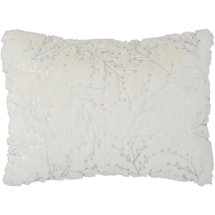 Faux Fur SN107 Ivory/Silver Pillow - Baconco