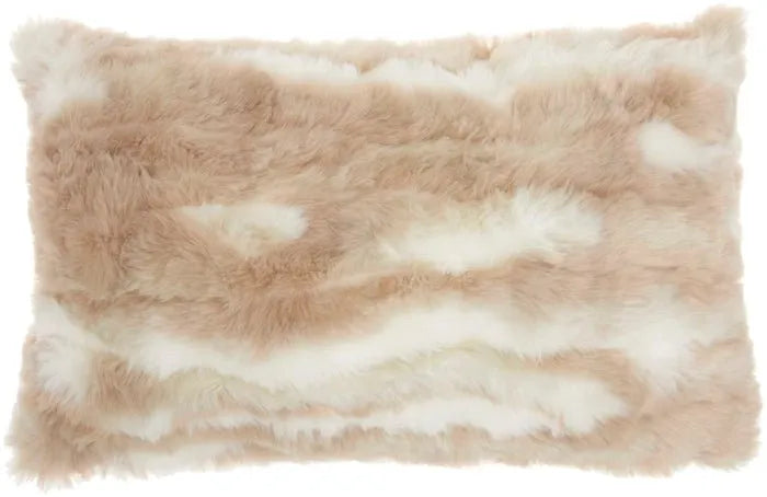 Faux Fur VV017 Beige Pillow - Baconco