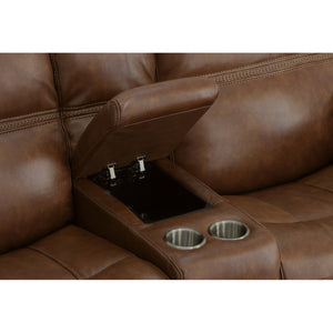 Fenwick Power Reclining Loveseat with Console and Power Headrests - Baconco