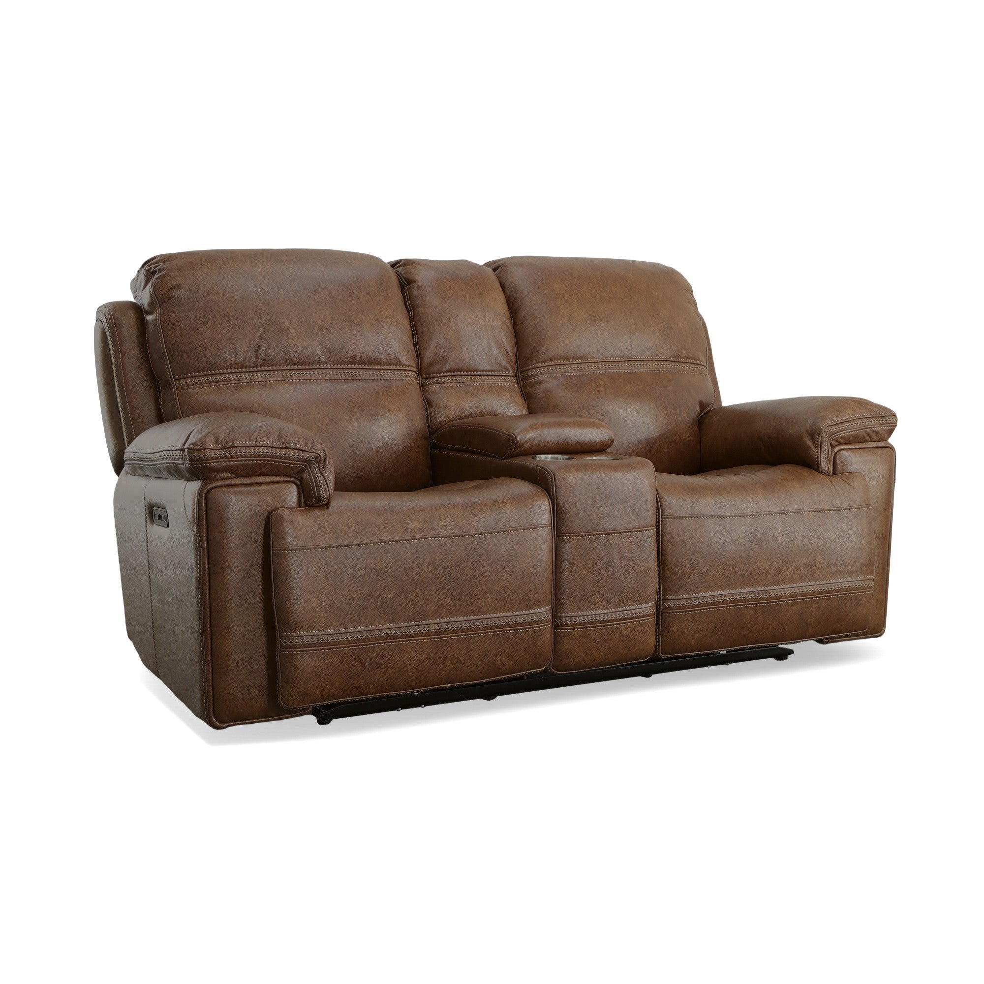Fenwick Power Reclining Loveseat with Console and Power Headrests - Baconco