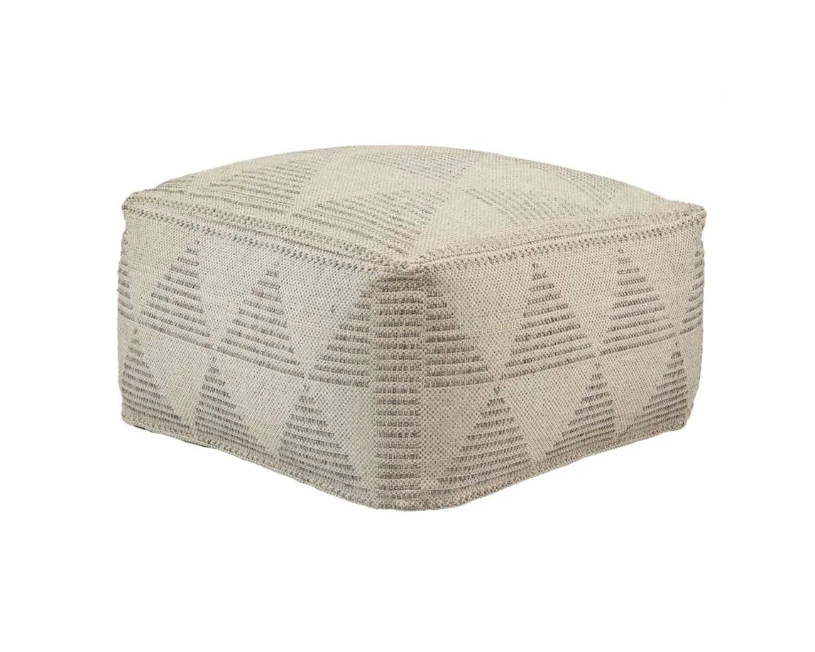 Fika FIK01 Grey/Cream Pouf - Baconco