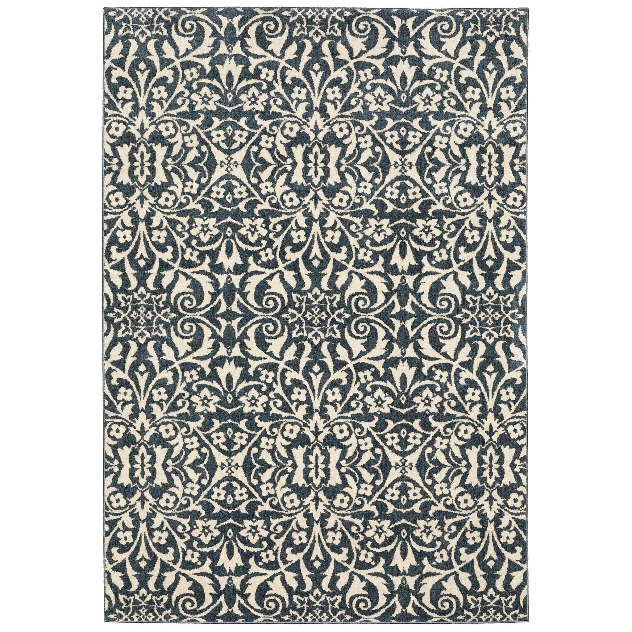 Fiona 5501B Blue/Ivory Rug - Baconco