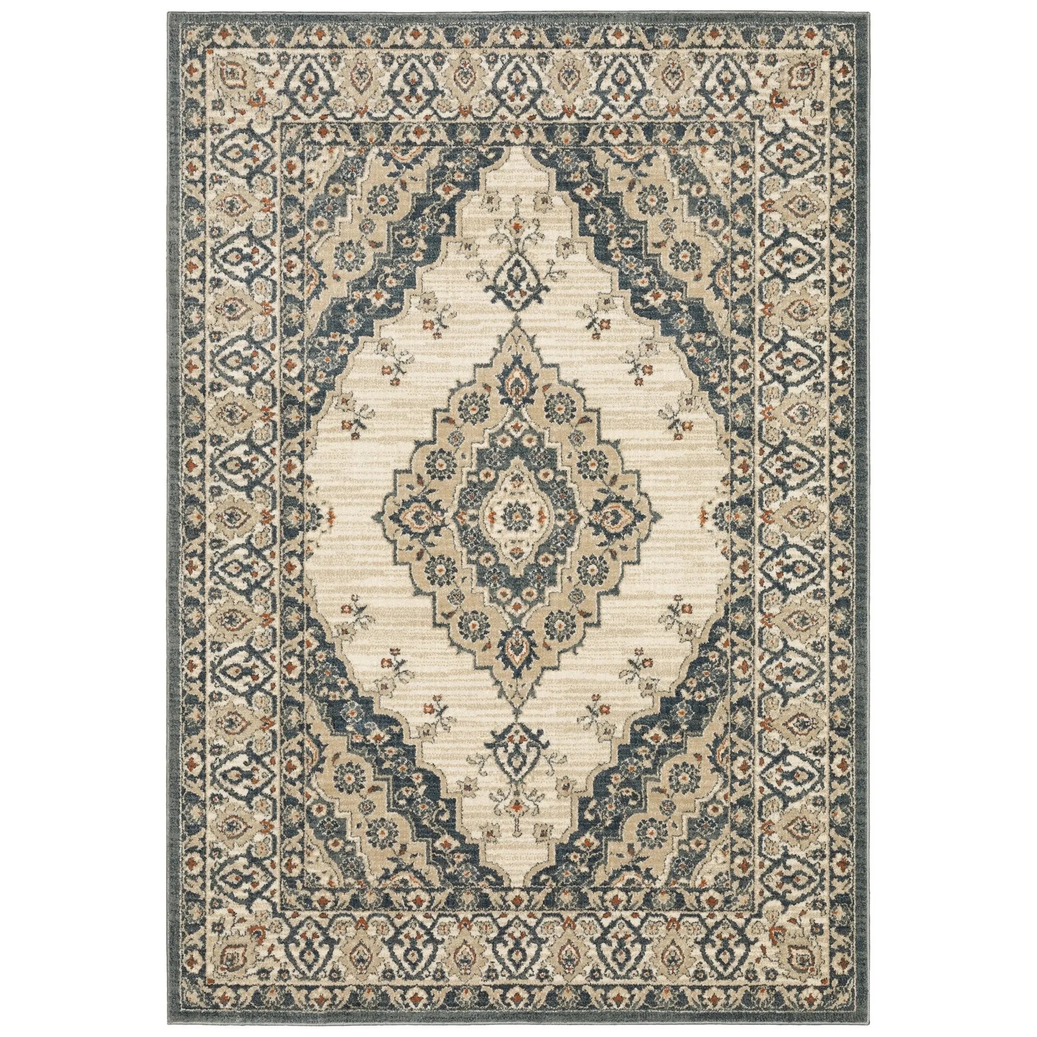 Fiona 8020W Beige/Blue Rug - Baconco