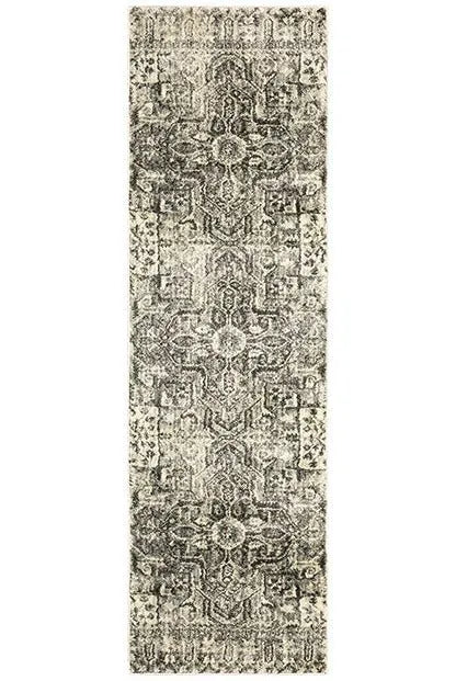 Florence 4333W Charcoal/Ivory Rug - Baconco