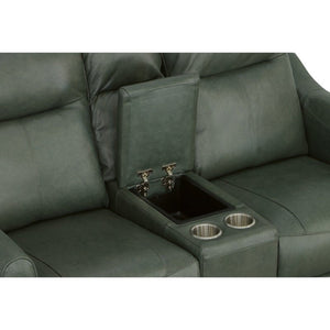 Forte Power Reclining Loveseat with Console and Power Headrests - Baconco