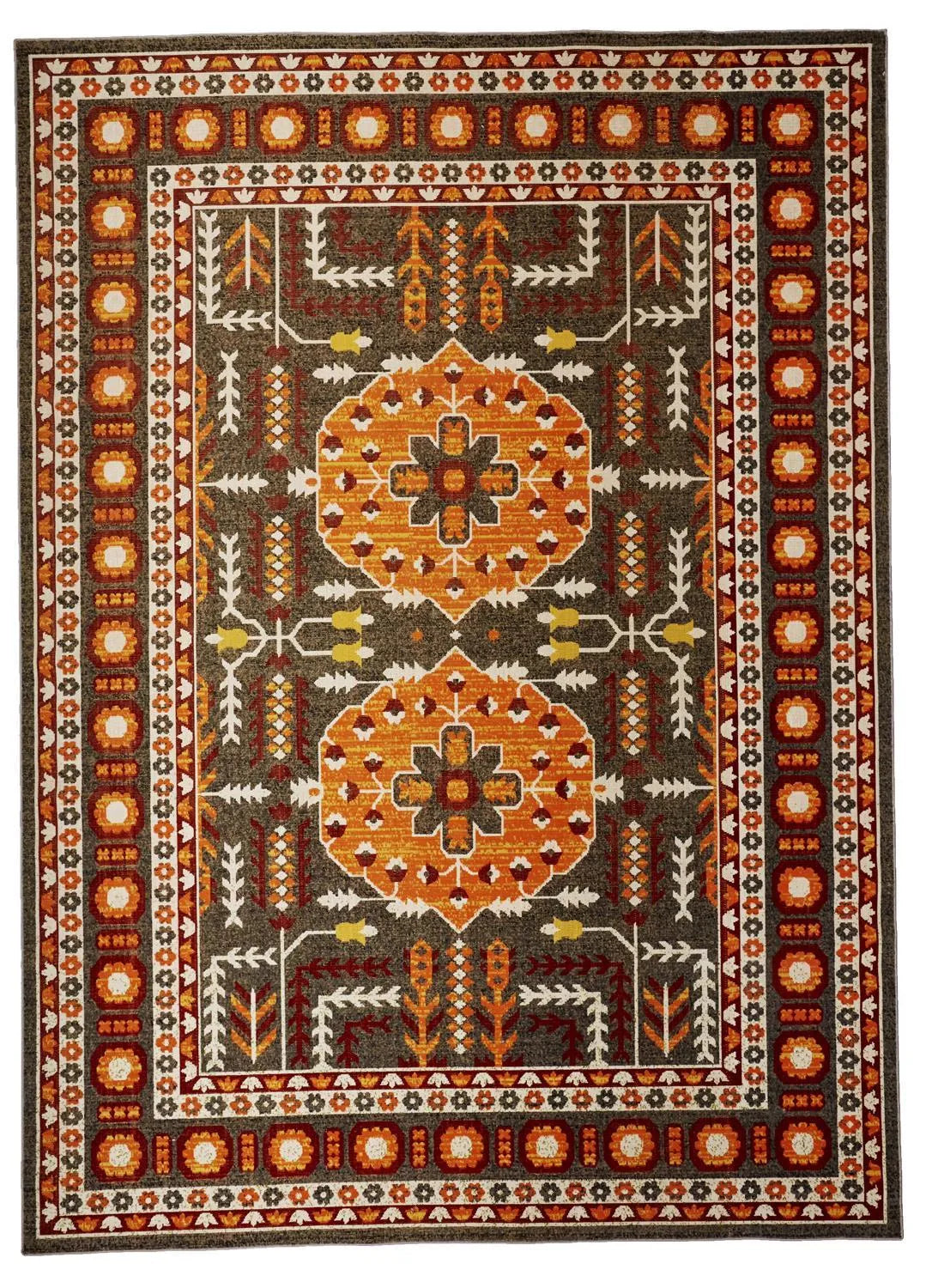 Foster 3754F Orange/Gray Rug - Baconco