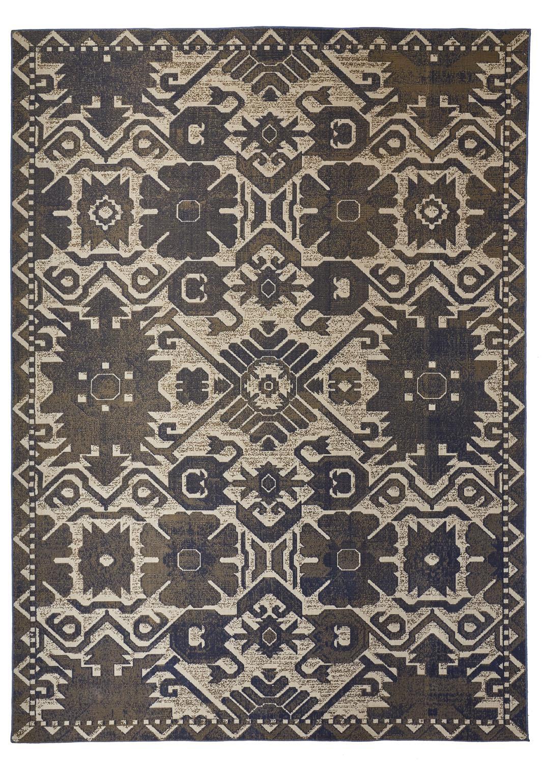 Foster 3758F Beige/Blue Rug - Baconco