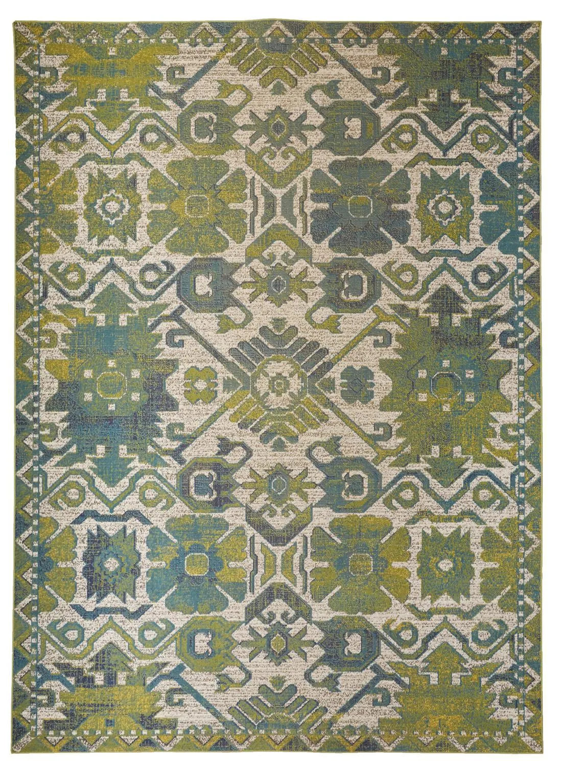 Foster 3758F Green/Blue Rug - Baconco