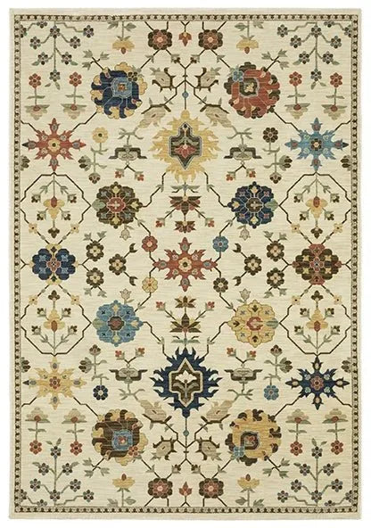 Francesca FR02M Ivory/Multi Rug - Baconco