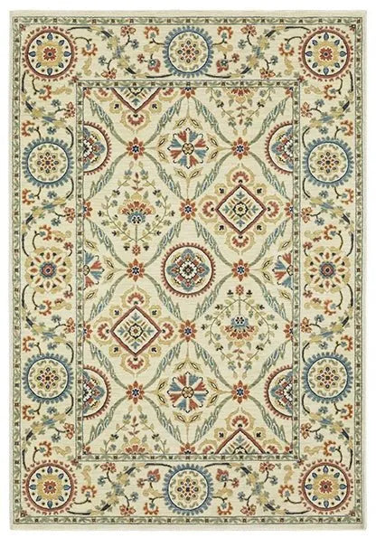 Francesca FR07A Ivory/Multi Rug - Baconco