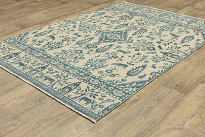 Francesca FR08H Blue/Ivory Rug - Baconco