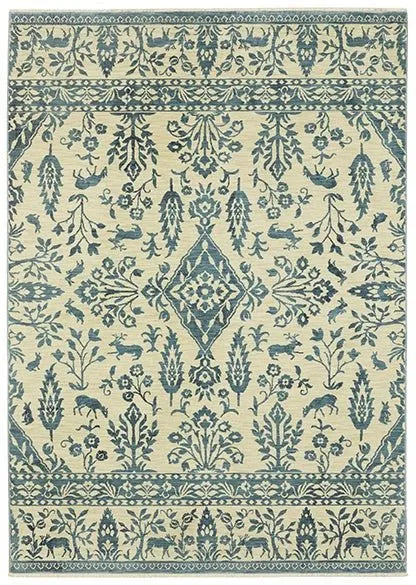 Francesca FR08H Blue/Ivory Rug - Baconco