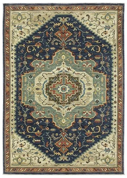 Francesca FR09F Blue/Beige Rug - Baconco